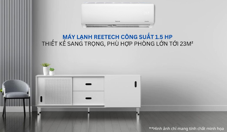 Máy lạnh - Reetech Inverter 1.5 HP RTV12 - Xuất xứ Indonesia